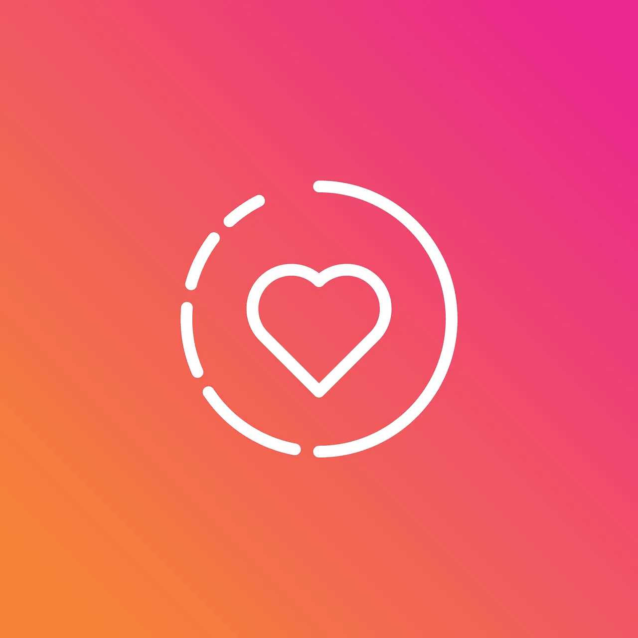 Heart icon on colorful gradient background, representing love, care, and positivity, suitable for social media, branding, or
