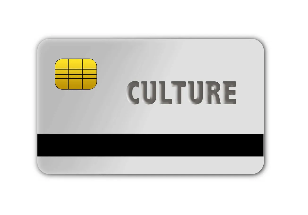 Efficient digital payment card with "Culture" branding, symbolizing modern financial transactions and cultural innovation, sh