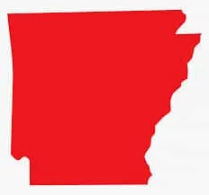 Arkansas state map silhouette highlighting key regions, ideal for discussions on regional demographics or geographical data.