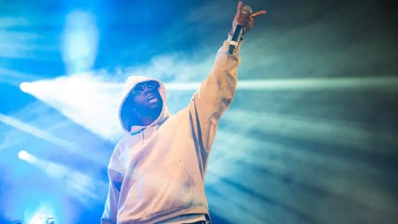 Hypebot music artist live performance at concert with colorful stage lighting promoting music industry trends.