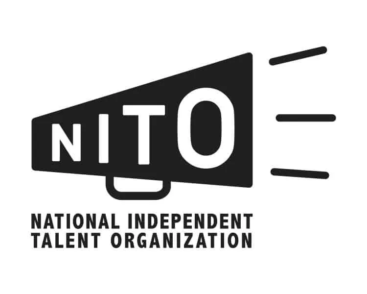 NITO logo representing the National Independent Talent Organization with a megaphone icon for entertainment industry advocacy