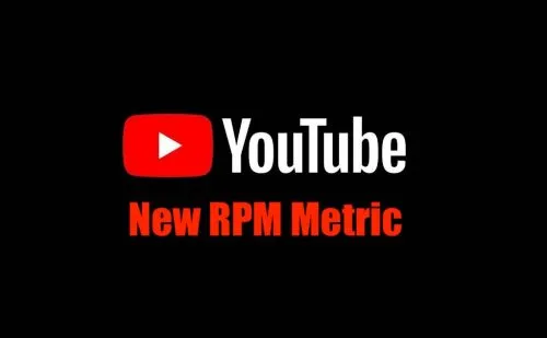 Updated YouTube logo image promoting the new RPM metric for better music analytics and streaming performance.