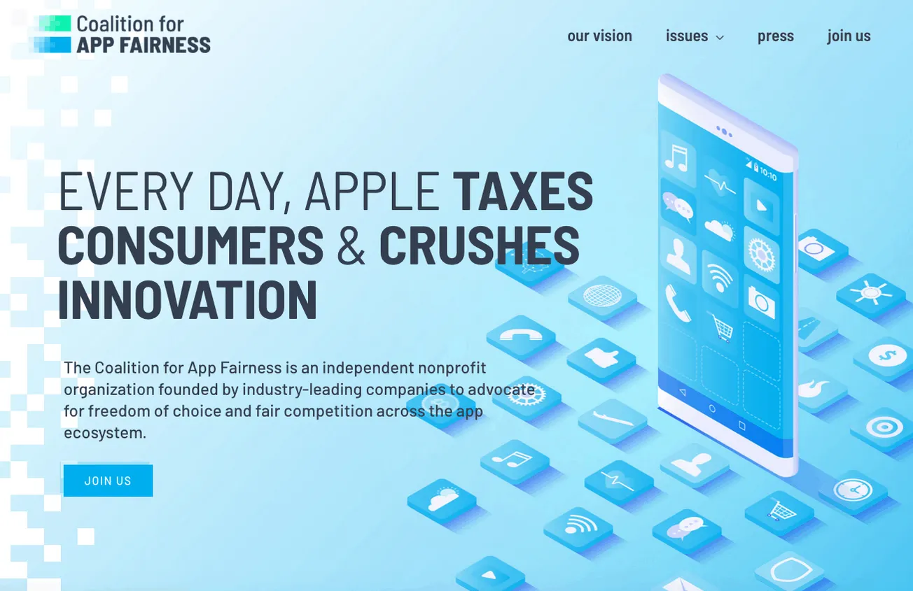 App fairness advocacy organization promoting digital app innovation and consumer rights.