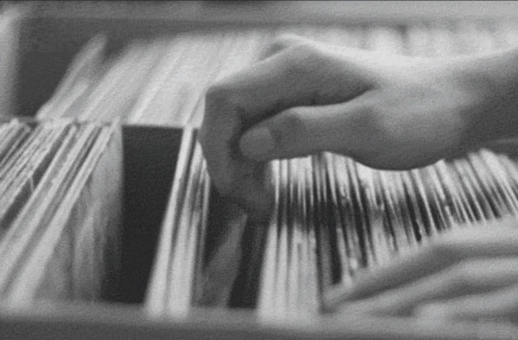 Projected hand flipping through paper documents, data analysis, information processing, digital information, modern business