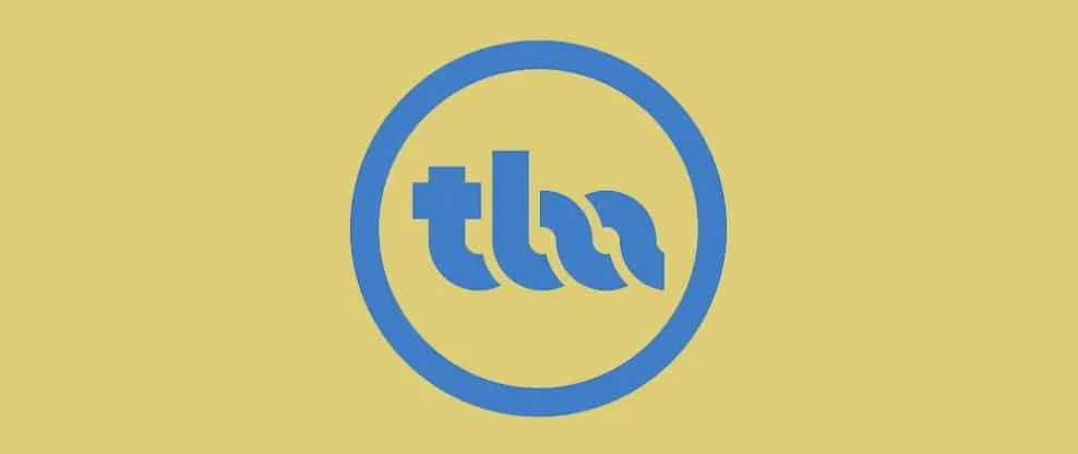 Tla logo in blue on a yellow background, focus on music industry branding and digital media services.