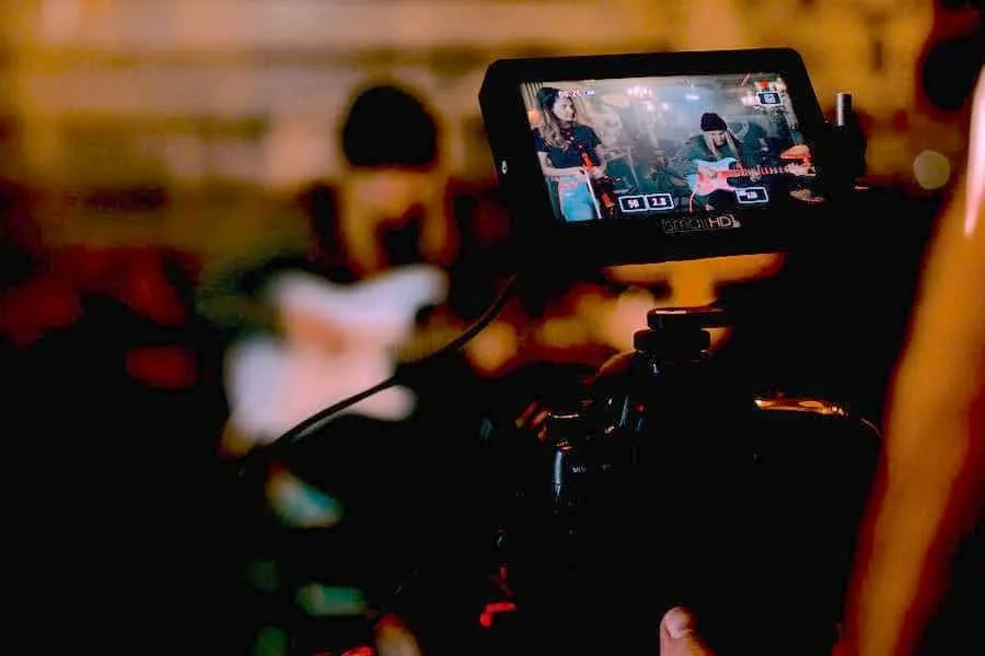 Video production setup for music performance or event documented on Hypebot platform, with professional camera equipment capt