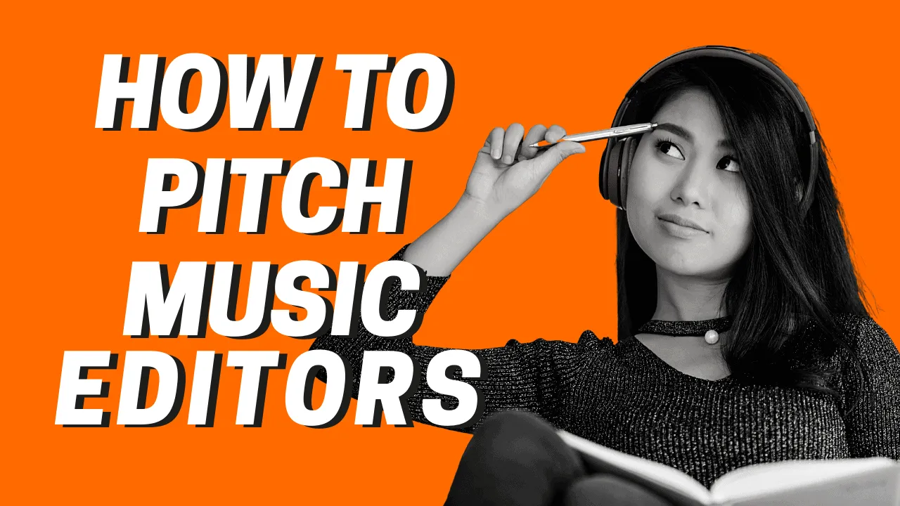 Sleek woman with headphones and a notebook, illustrating how to pitch music to editors, music promotion, and industry tips on