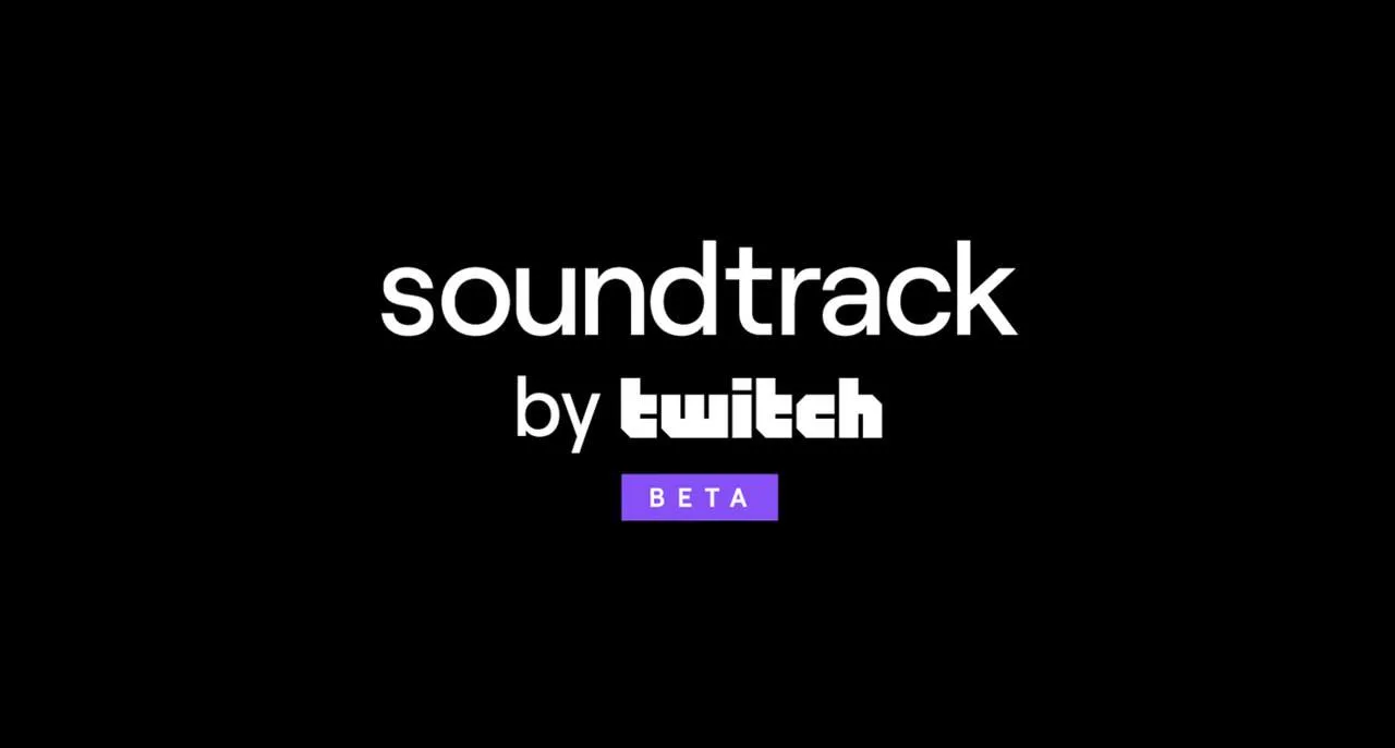Soundtrack by twitch beta logo, digital music platform, streaming service, creative, modern design, music, gaming, soundtrack