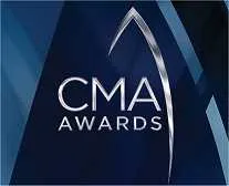 CMA Awards logo featuring sleek blue design and elegant lettering, celebrating excellence in country music with a modern, sty