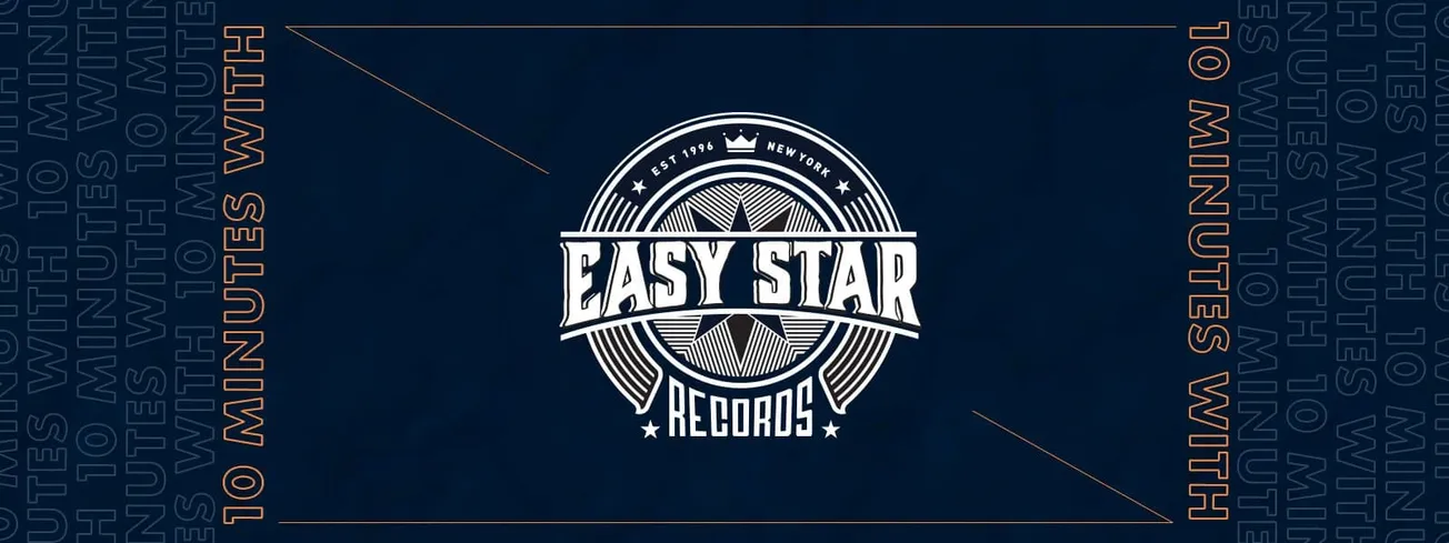 Elegant logo of Easy Star Records on a dark blue background, featuring a star emblem and modern typography, representing a pr