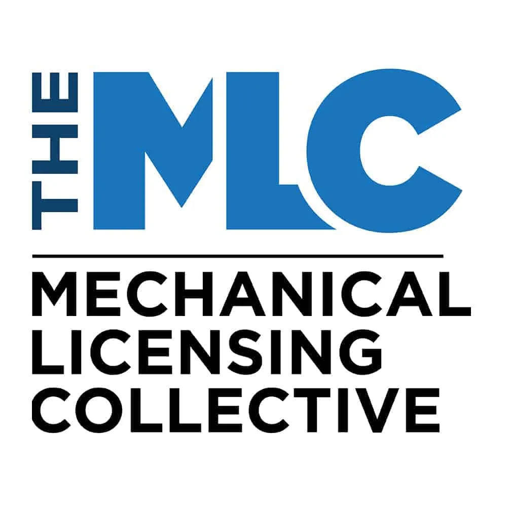 M.L.C Mechanical Licensing Collective logo for music rights management and licensing services.