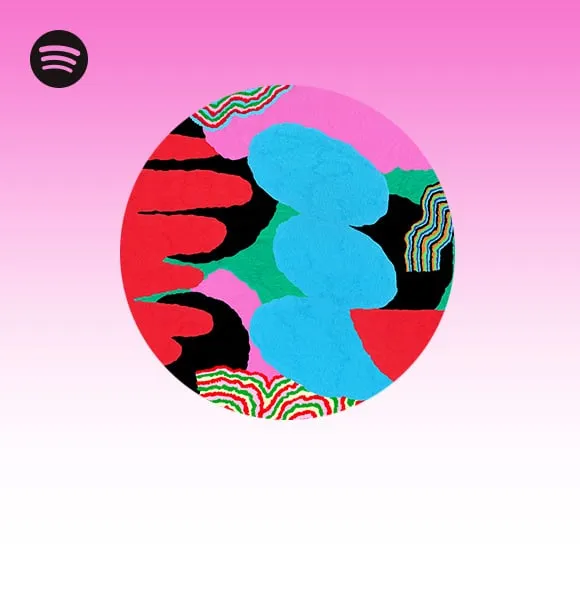 Vibrant abstract art with bold colors and fluid shapes, symbolizing creativity and modern design elements, ideal for music in