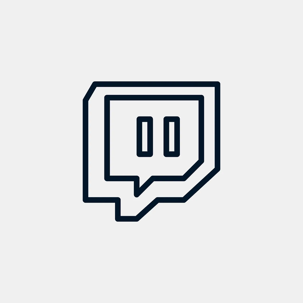 Twitch logo icon, representing live streaming platform, gaming, and digital entertainment.