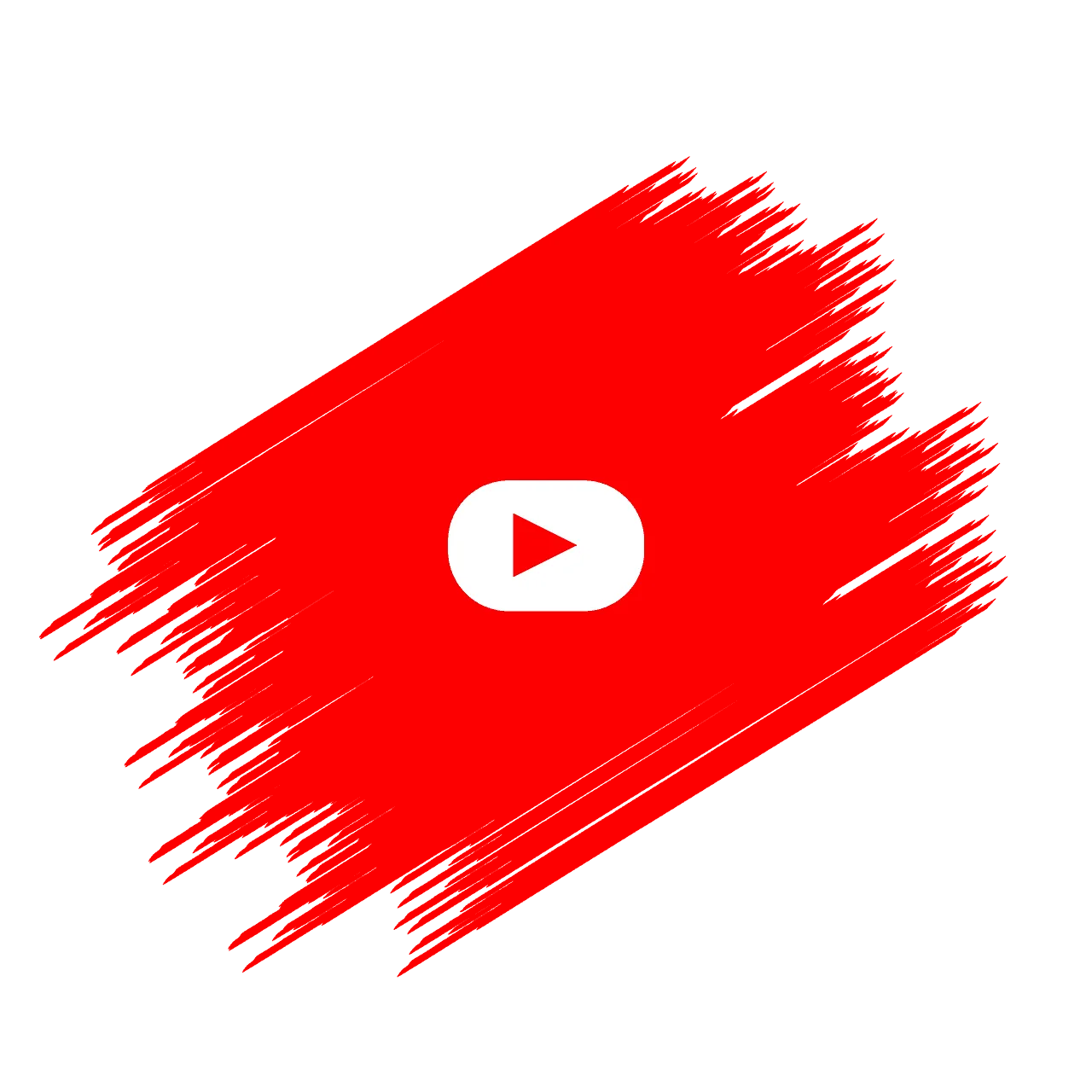 Red YouTube play button icon centered on background for digital media, online video marketing, and video platform branding.
