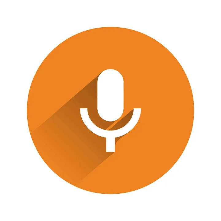 Microphone icon representing podcasting or music industry concepts.