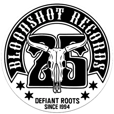 Brosshot Records logo featuring a bull skull with horns, defiant roots slogan, and established in 1994, representing independ