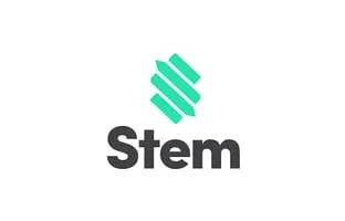 Stem logo featuring a modern, stylized green and blue geometric design representing innovation and technology in the music in