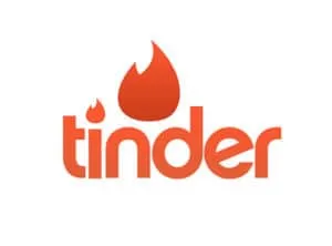Fire icon integrated with the Tinder logo, symbolizing the Tinder dating app, modern design, bold red color, minimalistic sty