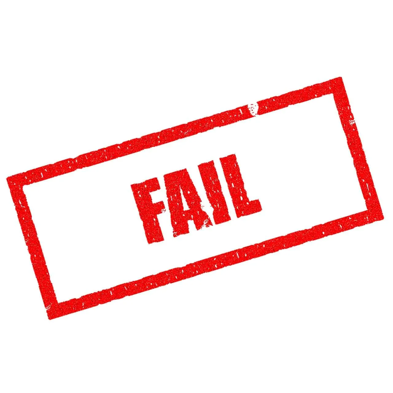 Failed stamp graphic, red "FAIL" text on white background, representing unsuccessful attempts or mistakes in music industry o
