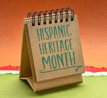 Hispanic Heritage Month celebration desk calendar highlighting cultural awareness and diversity.