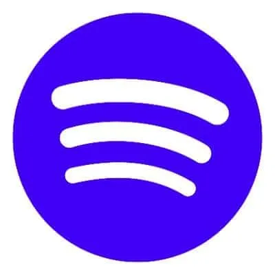 Spotify logo in vibrant blue representing music streaming platform icon.