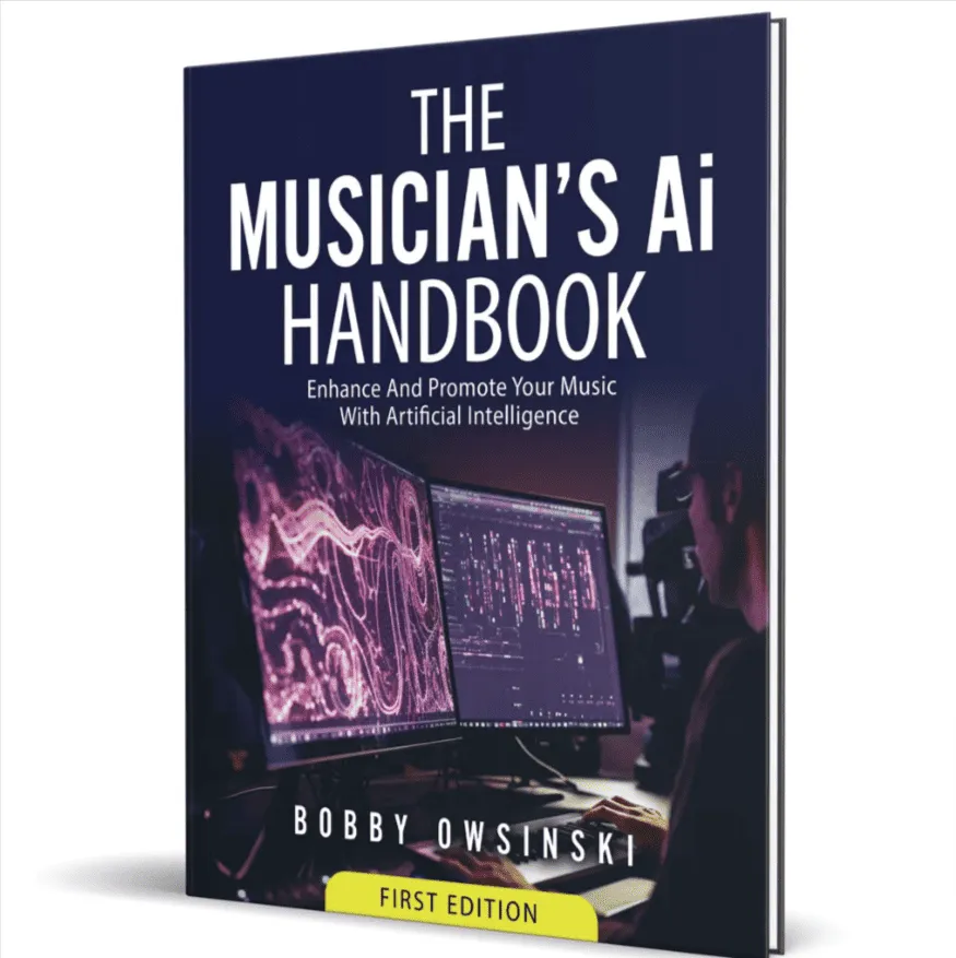 AI Musician handbook, music promotion with artificial intelligence, music industry technology, digital music production, inno