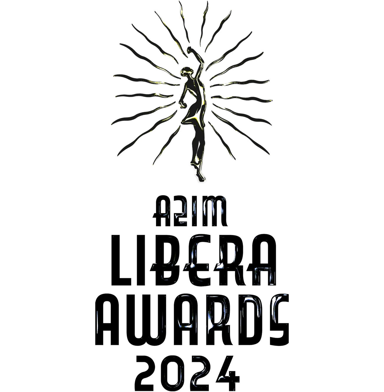 Arctic-inspired abstract art representing music awards concept, black background with glowing elements, modern design for Hyp