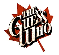 Guess Who board game logo featuring a leaf-shaped background in red and black text, ideal for entertainment and party game en
