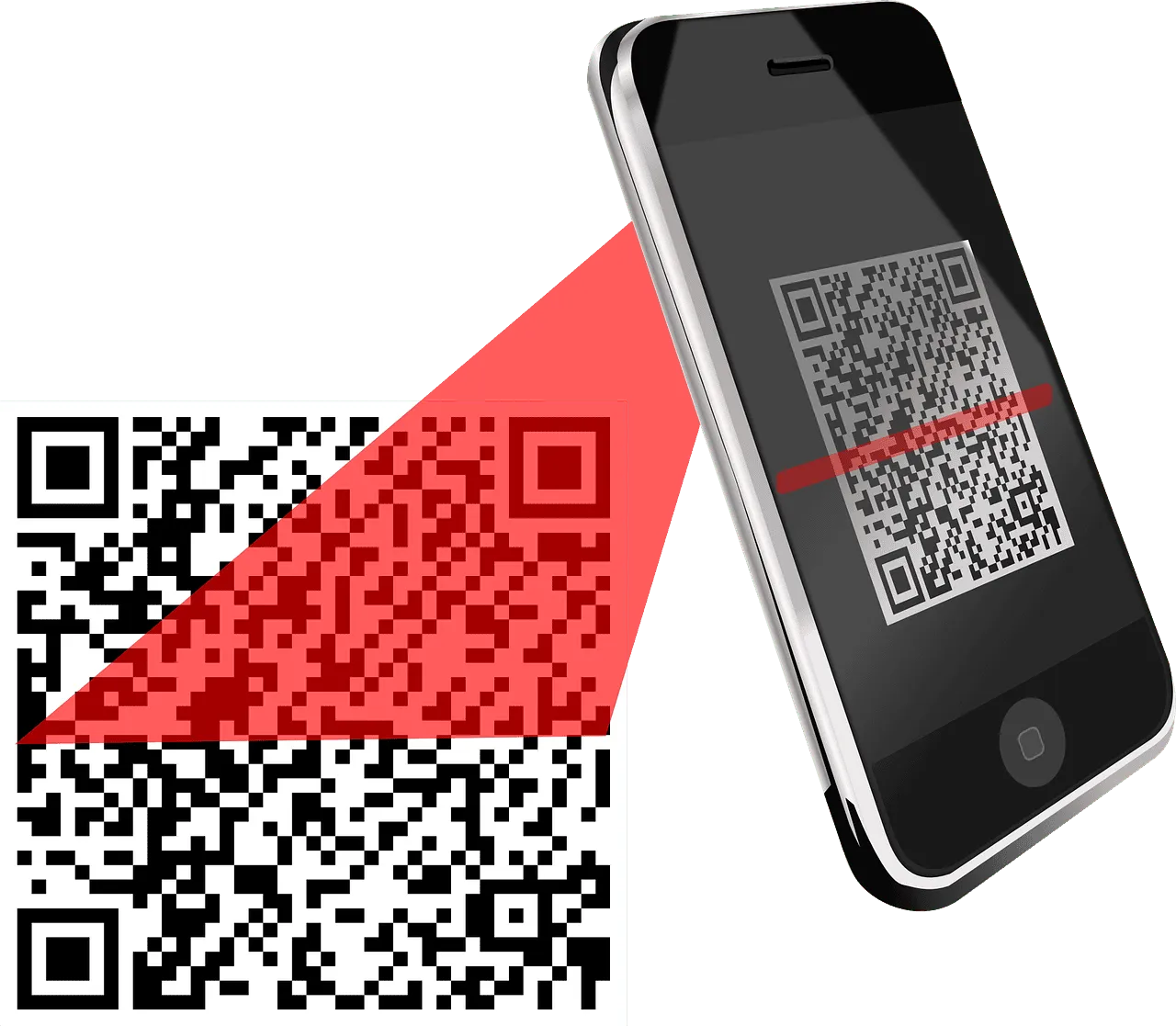 QR code scanning with a smartphone, digital marketing or contactless technology concept.