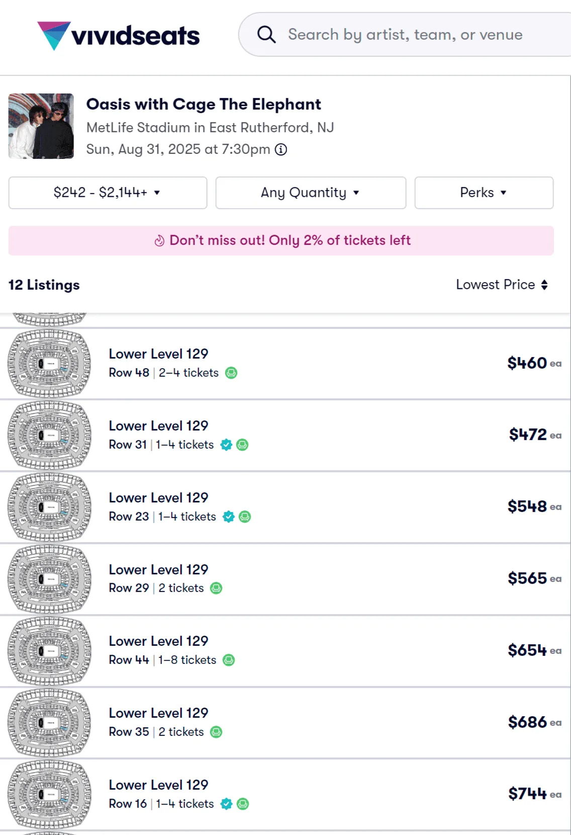 Scalpers offer hundreds of US Oasis tickets