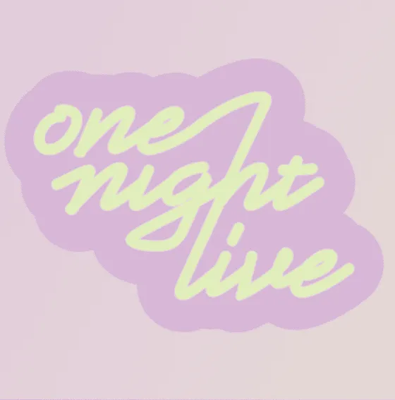 One night live neon sign, music event, entertainment, nightlife, concert, light-up sign, vibrant nightlife scene, music perfo