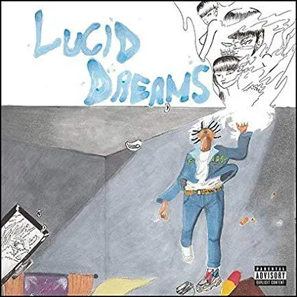 Vivid album cover art for Lucid Dreams, featuring abstract illustrations and a relaxed music vibe, perfect for fans of hip-ho