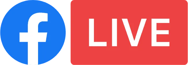 Facebook Live streaming icon representing real-time social media video broadcasts for artists and creators.