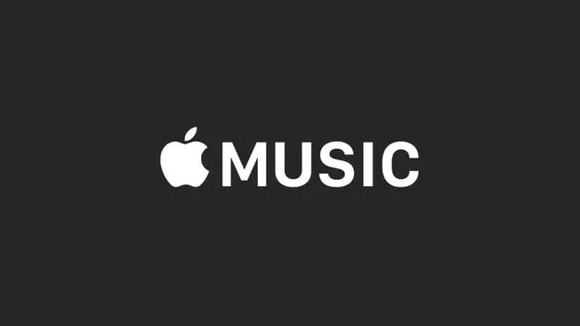 Apple Music logo on dark background, digital music streaming service icon, popular for music streaming, music industry news,