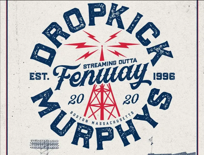 Streaming Outta Fenway Boston Massachusetts vintage baseball stadium graphic with retro style logo and distressed texture, pe