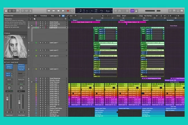 Drop sampling music production digital audio workstation screenshot of vocal editing in Logic Pro X.