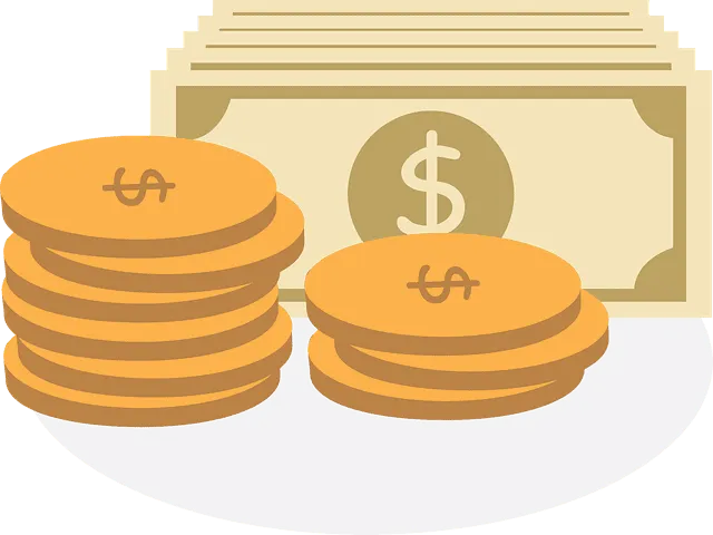 Stacks of gold coins and paper currency on a white plate, symbolizing income, revenue, and financial success, which are key t