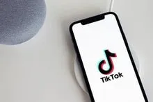 TikTok logo displayed on a smartphone screen, highlighting social media trends and digital marketing on the popular video-sha
