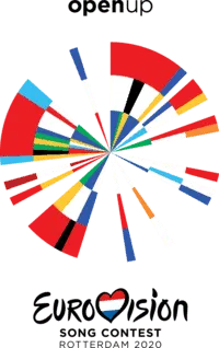 Colorful abstract radial graphic representing music, creativity, and European music contests.