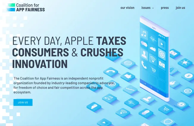 App fairness advocacy organization promoting digital app innovation and consumer rights.