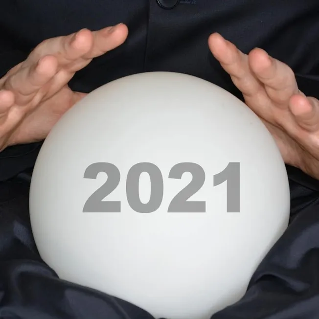 2021 predictions crystal ball for future trends in music industry, digital marketing, and entertainment.