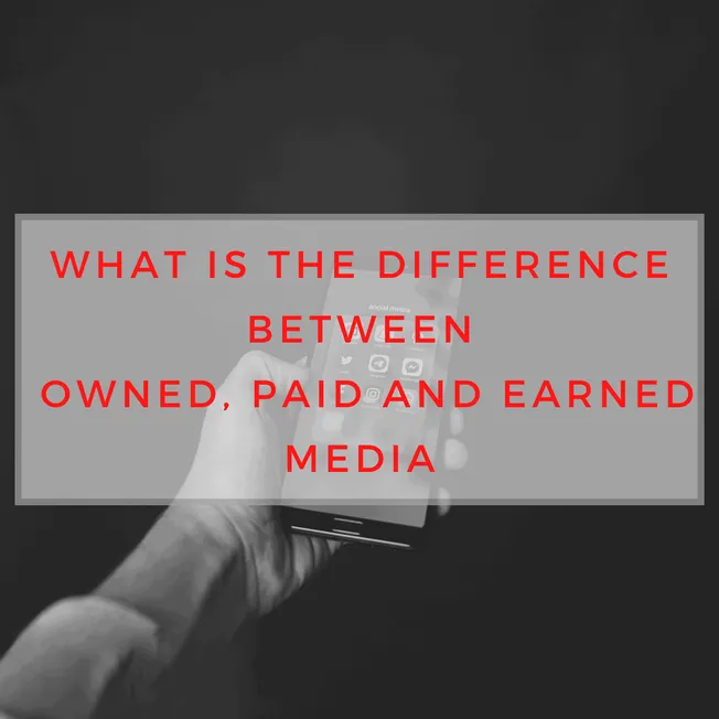 Owned, paid, and earned media digital marketing concepts on smartphone, social media strategy, and media ownership for music
