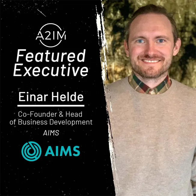 Einar Helde, Co-Founder & Head of Business Development at AIMS, featured as a top executive in a professional industry event,