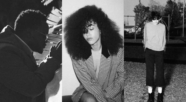 Young man wearing sunglasses and hoodie, black and white photo, outdoor setting, artistic portrait.