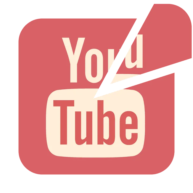 YouTube logo with red background and play button icon.