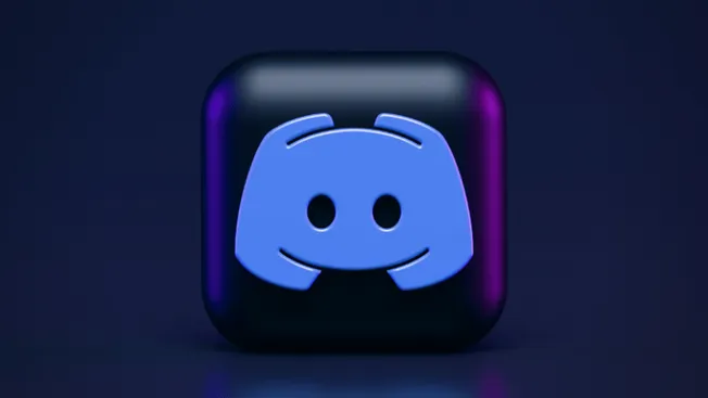 Discord app icon, digital illustration of the Discord logo with a dark background, representing social media, communication,