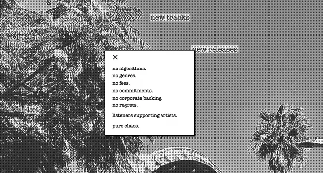 Digital music promotion platform Hypebot with bold text promoting new music releases and artist support.