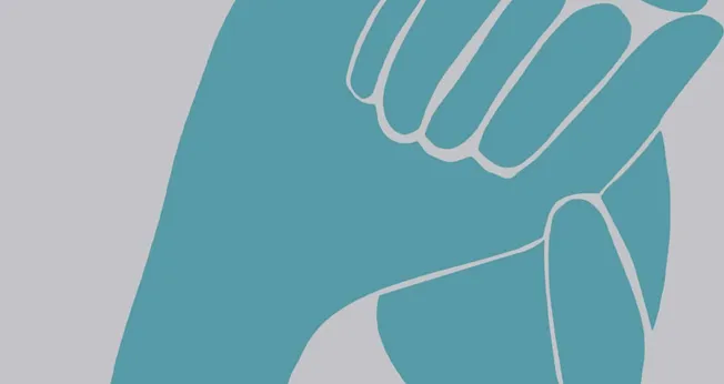 Hand holding a smartphone illustration for digital media and technology concepts.