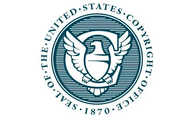 Government seal of the United States copyright office, emblem representing intellectual property rights and U.S. copyright la