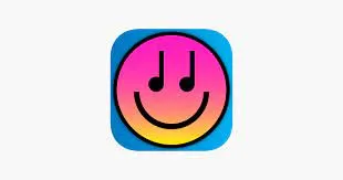 Hypebot app icon with colorful smiley face and musical notes, vibrant digital design for music industry news and updates.